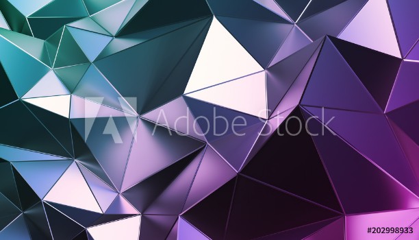 Picture of Abstract 3d rendering of triangulated surface Modern background Futuristic polygonal shape Low poly minimalistic design for poster cover branding banner placard